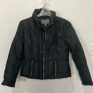 Black fitted puffer coat